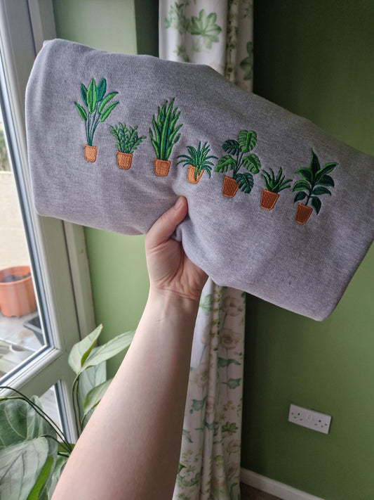 Embroidered Houseplants Hoodie