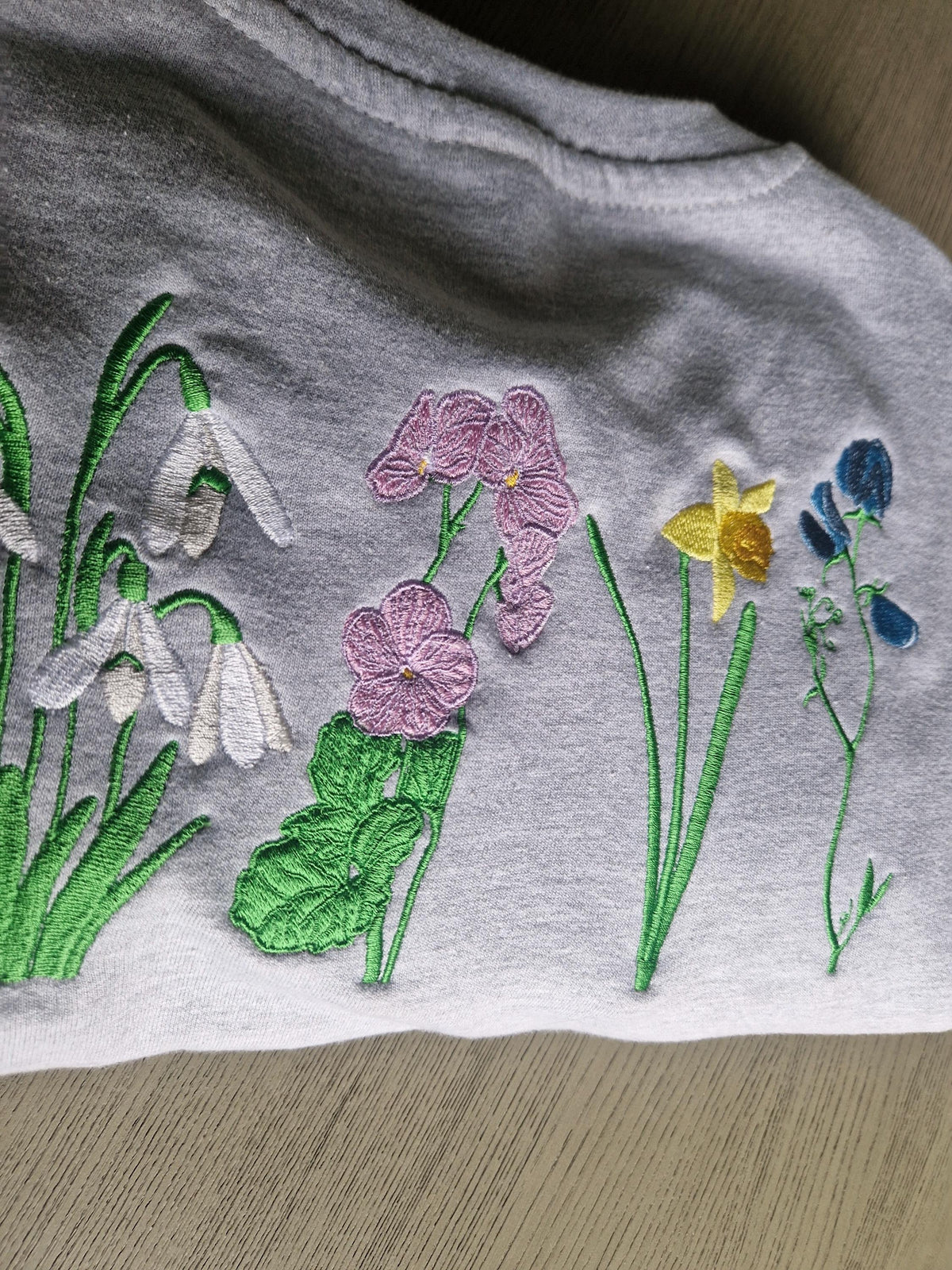 Personalised Embroidered Birth Flower Sweatshirt Gift