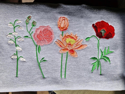 Unique Personalised Gift | Birth Month Flowers | Flowers | Personalised | Sweatshirt | Jumper | Gift | Hobby | Mother’s Day | XS - 6XL