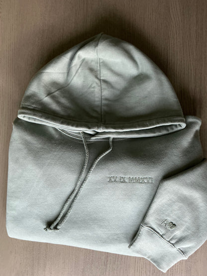 Personalised date and initial hoodie