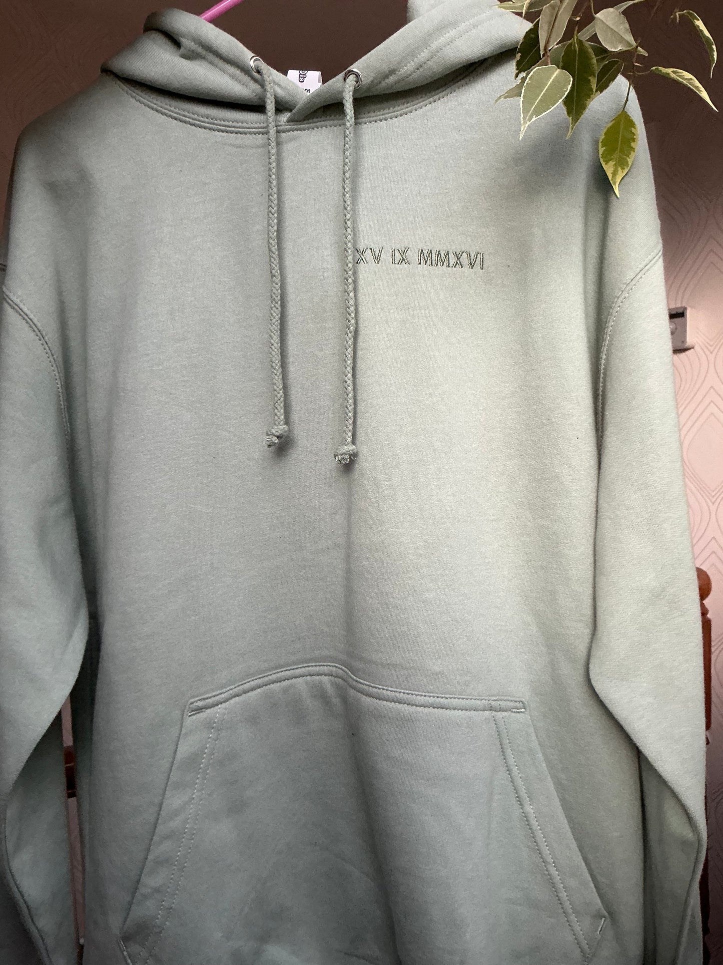 Personalised date and initial hoodie