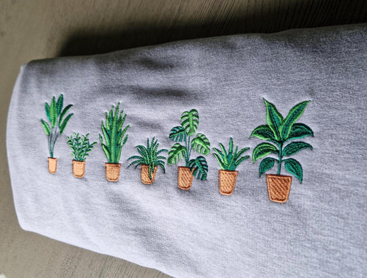 Embroidered Houseplants Sweatshirt
