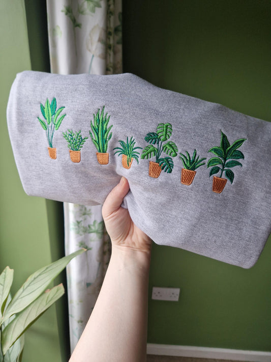 Embroidered Houseplants Sweatshirt