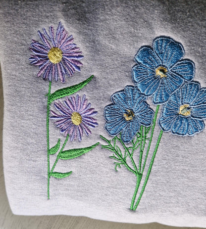 Unique Personalised Gift | Birth Month Flowers | Flowers | Personalised | Sweatshirt | Jumper | Gift | Hobby | Mother’s Day | XS - 6XL